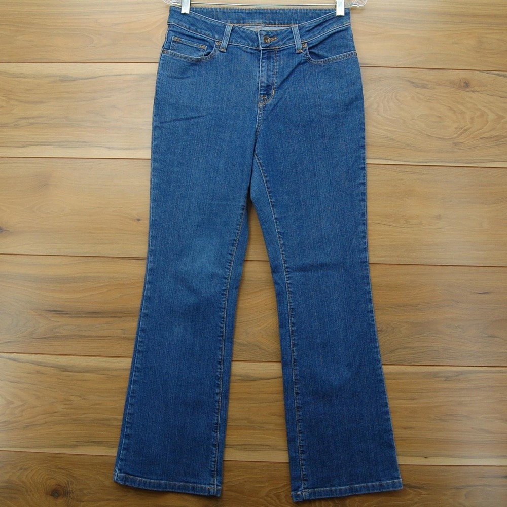 LL Bean‎ Jeans Womens 14 Blue Bootcut Stretch Mid Rise Denim 5 Pocket Classic